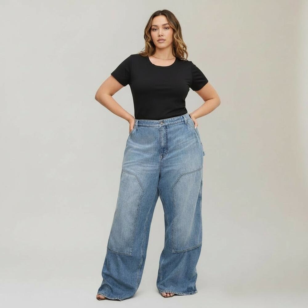 Good American Good Standard Ease Carpenter Jeans – Plus Size 18– NWT